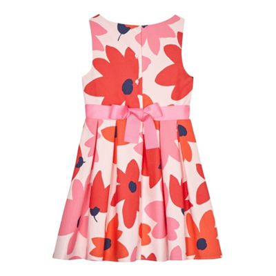 Girls' pink flower print dress